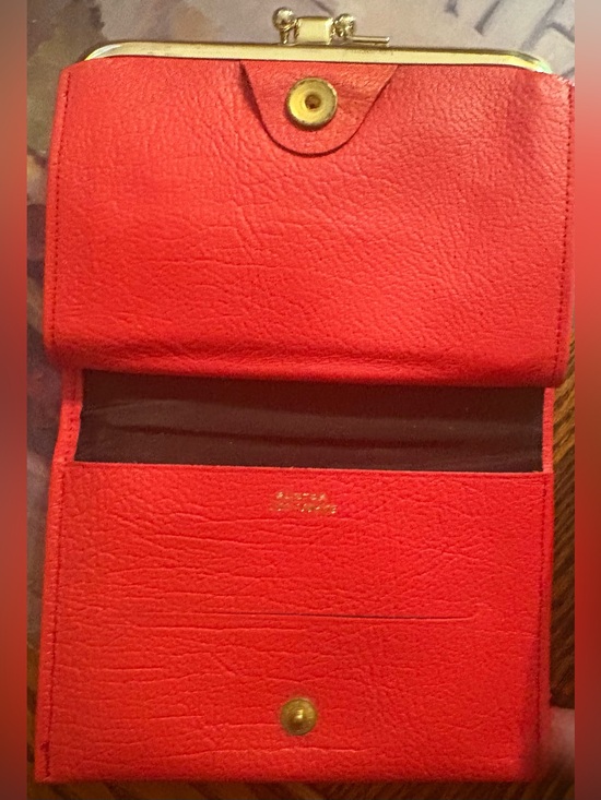 Handbags - Vintage VTG Lady Buxton Red Pebbled Genuine Leather Kiss Lock Clutch Wallet